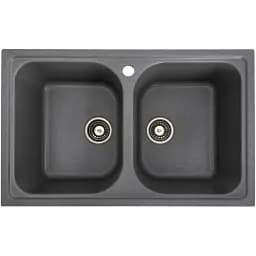 Гранітна мийка для кухні Platinum 7950 Equatoria глянець сірий мусон