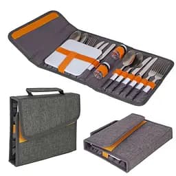 Набір столових приборів Bo-Camp Picnic 16 Pieces 4 Person Grey (7504340) - мініатюра 4
