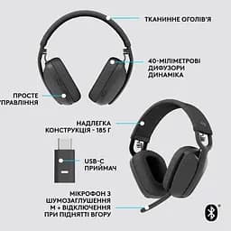 Bluetooth-гарнітура Logitech Zone Vibe Wireless UC Graphite (981-001199) - мініатюра 4
