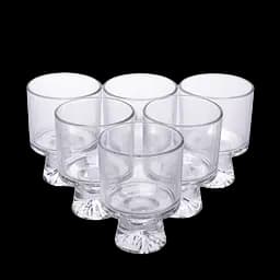 Набор креманок из толстого стекла на ножке 6 штук по 200 мл Прозрачный Yiwu 64486-69