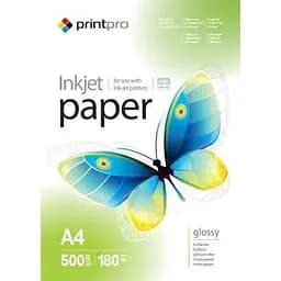 Фотопапір PrintPro глянцевий 180г/м² A4 100 аркушів PGE180500A4
