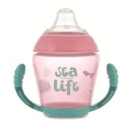 Canpol babies Кружка непроливайка з м'яким силіконовим носиком 230 мл Sea Life - рожева 56/501_pin (5903407565019)