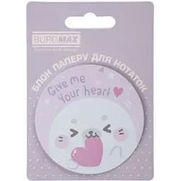 Блок паперу для нотаток Buromax Cute Seal з клейким шаром 70х70 мм 30 аркушів в асортименті (BM.2381-72) - мініатюра 3