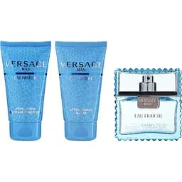 Подарочный Набор Versace Man Eau Fraiche туалетная вода 50 мл, бальзам после бритья 50 мл, гель для душа 50 мл