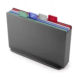 Набір обробних дощок з ярликами та кейсом для зберігання Joseph Joseph Index, 5 предметів, темно-сірий (60152)