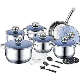 Набір посуду з кришками і сковородою Zurrichberg ZB 8016, 18 предметів