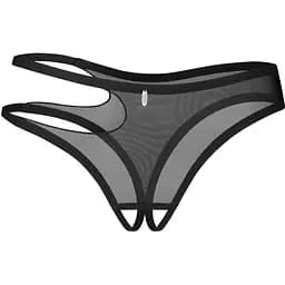 Стринги Obsessive Saturis otwarte L/XL (черный)