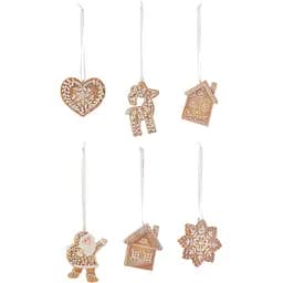 Ялинкові пряничникові прикраси J-line будиночок серце сніжинка олень Санта (45206)