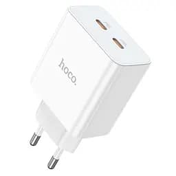 Зарядний пристрій адаптер живлення мережевий Hoco C108A Leader 2 порти USB-C 35 W - мініатюра 2