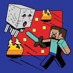 Картина по номерам Santi Майнкрафт Стив и Гаст 25x25 см LED подсветка (954393)