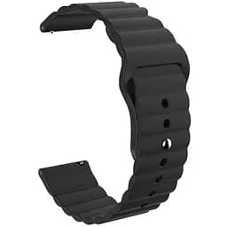 Ремешок силиконовый Tamister для часов 22 мм Wave, 22 мм черный (с застежкой-кнопкой)