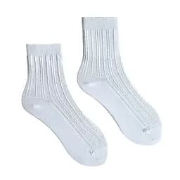 Носки женские Жаккардовые "Косичка" из индийского хлопка белые 213046 38-40