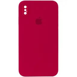 Чохол Epik Silicone Case Square Full Camera Protective AA для Apple iPhone XS Max 6.5 Червоний/Rose Red