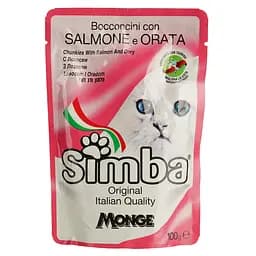 Вологий корм для котів Simba Cat Wet лосось та рибка дорі 100 г (70009379)