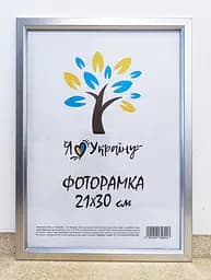 Фоторамка 21Х30, (А4), серебряная без золотой вставки, 1511-Х230М б/з, СТЕКЛО + КАРТОН