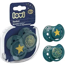 Пустушка силіконова динамічна LOVI Stardust 18+ місяців 2 шт. зелена (22/895_green) - мініатюра 2