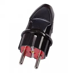 Вилка з заземленням пряма Lumano чорна 16А 25шт/уп 250шт/ящ (18157)