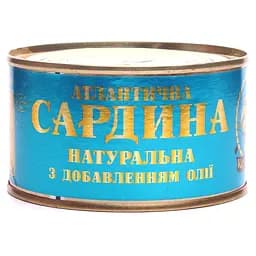 Сардина атлантична Керченські натуральні з добавленням олії 230 г