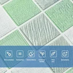 Панель стінова 3D 700х700х4мм Мозаїка зелена SW-00002010 - мініатюра 4