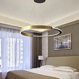 Подвесная люстра в латунно-черном корпусе кольца Ø 80 см Ст. MJ303-800 AB | Line F