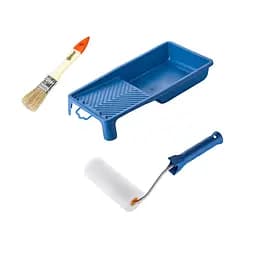 Валик "Поролоновий" 130х50 мм з ручкою, ванночка та пензлик "Стандарт" Polax (770-278)