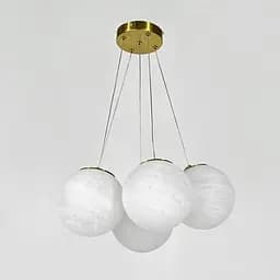 Люстра-пучок на 5 мармурових плафонів | Line F | Арт. MJ141/5 AB+WT