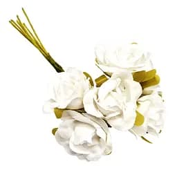 Декоративный букетик Роза двухцветная Bambi ED-512, 6 бутонов