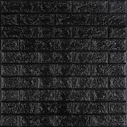 3D панель Sticker Wall самоклеюча 700x770x3мм цегла Чорна 019-3 SW-00000584
