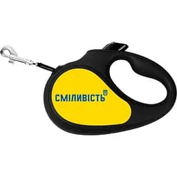 Повідець-рулетка для собак Waudog R-leash Сміливість, світловідбиваючий, M, до 25 кг, 5 м, чорний - мініатюра 2