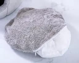 Будиночок-ліжанка для котів теплий будиночок для кошенят сірий 35х35х34см - мініатюра 6