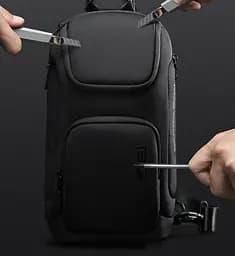 Однолямковий рюкзак через плече Bange BG-7565 7л Сумка-слінг з USB-роз'ємом Black (19369) - мініатюра 7