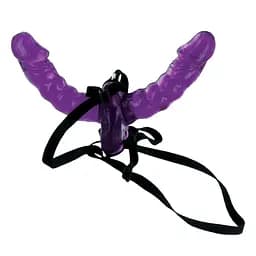 Подвійний страпон Fetish Fantasy Double Delight 14 см фіолетовий