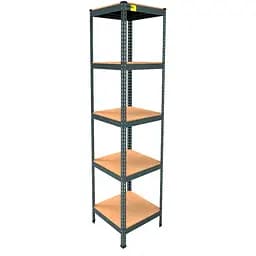 Металлический стеллаж Emby Light Series (размер 1800х450x450мм) 5 полок ДСП до 100кг Черный