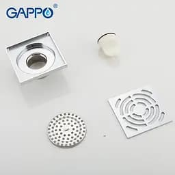 Трап для душу вертикальний Gappo G81052 латунь 100x100 мм хром - мініатюра 2