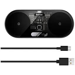 Беспроводное зарядное устройство Baseus Digital LED Display 2in1 Wireless Charger 20W Black (WXSX010101) [78283]
