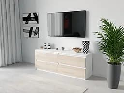 ТБ тумба Moreli ST-223 Ш1400/В530/Г400 Білий-Дуб сонома - мініатюра 2