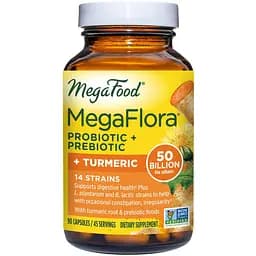 Пробиотики MegaFood MegaFlora for Over 50 Probiotic with Turmeric 90 капсул