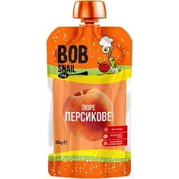 Пюре фруктове Bob Snail Персик, пастеризоване 2.5 кг (10 шт. по 250 г) - мініатюра 2