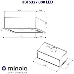 Витяжка вбудована Minola HBI 5327 IV 800 LED - мініатюра 9