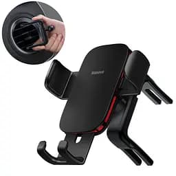 Тримач для мобiльного Baseus Metal AgeⅡ Gravity Car Mount Round Air Vent Version SUJS030001 Black - мініатюра 3