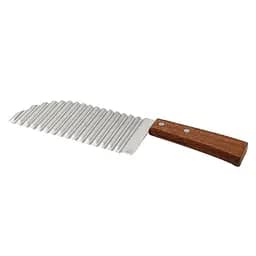 Нож волнистый для нарезки овощей и картофеля фри картофелерезка с деревянной ручкой 28.5 см, Kitchen Master 86294