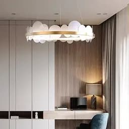 Подвесная люстра с латунным кольцом и матовыми кругами Ø 80 см | Ст. D 1005–800 | Line F