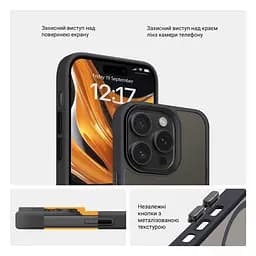 Чехол для Apple iPhone 13 Pro, Uniq MagCase, черный, противоударный, панель-накладка с MagSafe, ударопрочный TPU+PC, с магнитом MagSafe, поддержка полноценной беспроводной зарядки, ArmorStandart (ARM75272) - мініатюра 3