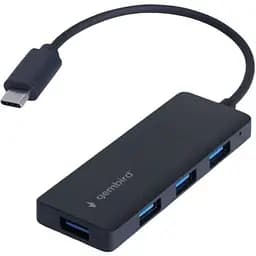Хаб Usb Gembird UHB-CM-U3P4-02, черный, Type-C 3.1 - 4xUsb 3.1, кабель 15 см