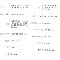 Набір торцевих головок із тріскачкою Intertool ET-6061 61шт [98822] - мініатюра 9