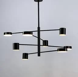 Сучасна чорна LED люстра FLEA з ріжками, що регулюються по осі Line.F DE 31/8 BK - мініатюра 5