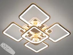 Золотая люстра с пультом, диммером, 150Вт.
