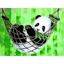 Картина за номерами ZiBi Art Line Панда в гамаку 40х50 см (ZB.64258)