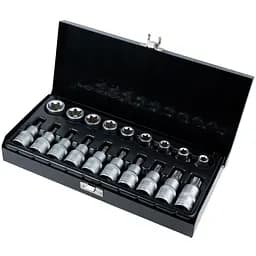 Набір насадок та біт Sigma з насадками Torx 1/2" 19 шт CrV (метал. кейс) (6086661)
