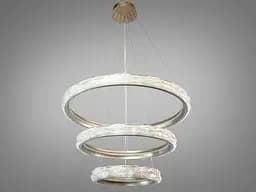 LED-люстра для залу Diasha 583-800+600+400G золото, 3 кільця, 250 Вт, 80 см, до 40 м2 - мініатюра 3